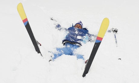 a skier in the snow