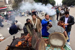 Egypt day 14 update: Anti-government protesters eat traditional "batata"