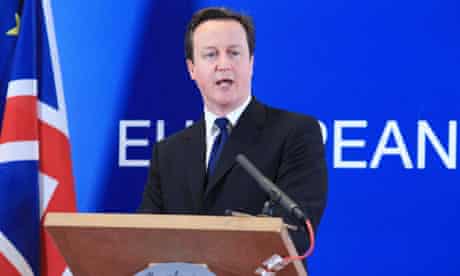 David Cameron at EU summit in Brussels, February 2011