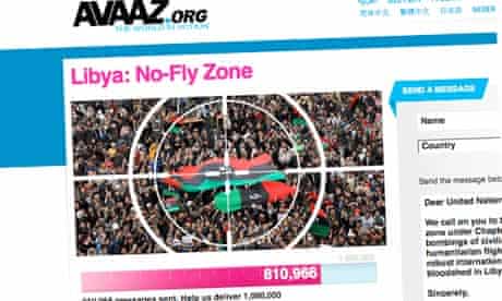 The Avaaz campaign for no-fly zone over Libya