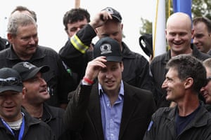 Prince William: Prince William with members of the Urban Search and Rescue team