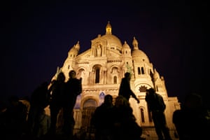 New Europe, France: Sacre Coeur church at night, Paris, France