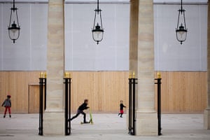 New Europe, France: Children playing in the Jardin du Palais Royal, Paris, France