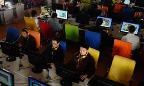 Customers in an internet cafe in Changzhi, China.
