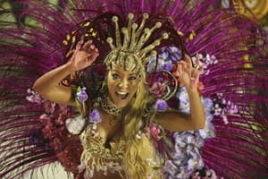 Rio carnival: A Grande Rio samba school dancer performs