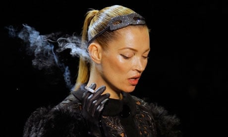 Kate Moss leaves the catwalk smoking for Louis Vuitton and Marc Jacobs, London Evening Standard