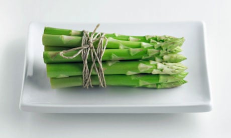 Artfully arranged asparagus