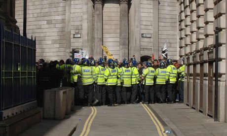 Police and protesters at G20 demonstration
