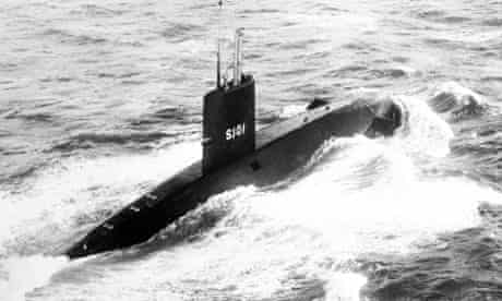 HMS Dreadnought submarine, 1963. Built in