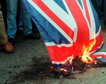 burning union flag