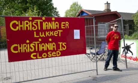 The closed entrance to Christiania, Copenhagen
