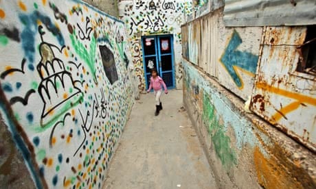 A Palestinian girl in an alley in Silwan, east Jerusalem