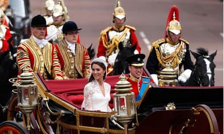 Royal Wedding - Prince William and Catherine smile as they make the journey by carriage