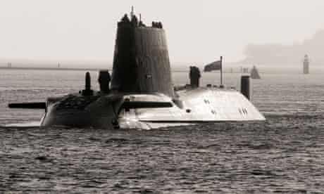 Nuclear submarine HMS Astute on which two people have been injured after a shooting at Southampton