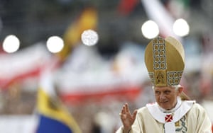 Beatification: Pope Benedict XVI waves as he arrives to celebrate a mass 