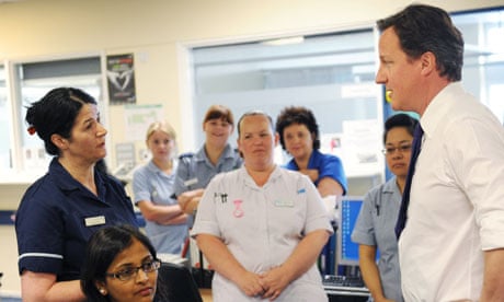 David Cameron and NHS staff in Ealing