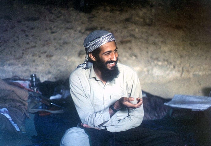 1988: Osama bin Laden in a cave in the Jalalabad region of Afghanistan Photograph: AFP/Getty Images