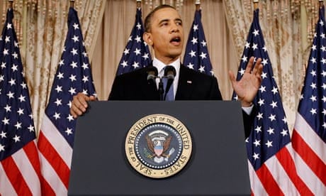 Barack Obama delivers his speech on the Middle East