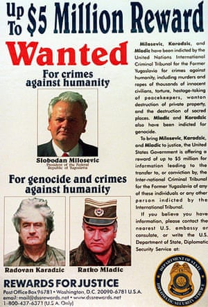 Ratko Mladic: 2 March 2000: Wanted poster showing Ratko Mladic