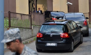 Ratko Mladic: May 26 2011: A motorcade allegedly transporting Ratko Mladic arrives