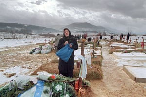 Ratko Mladic: 24 December 1995: A Bosnian Serb woman mourns in Sarajevo