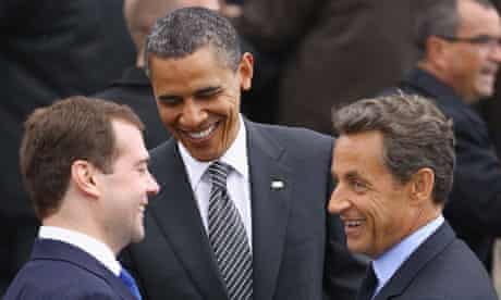 Obama, Medvedev, Sarkozy at G8 summit