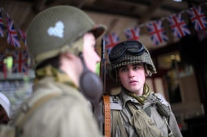 1940s re-enactment: Young enthusiasts dressed as soldiers