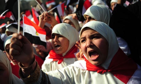 Egyptian women protesting in Tahrir Square