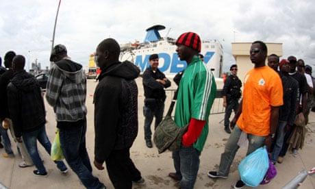 African immigrants arrive in Taranto