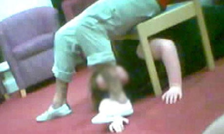 A handout photo, issued by the BBC, of a screen grab from the investigation into care home abuse