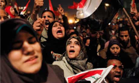 Egyptians celebrate on 11 February 2011