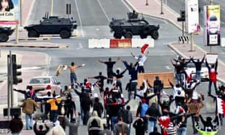 Anti-government protestors in Bahrain