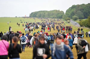 Summer solstice: Revellers leave after watching the sunrise 
