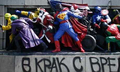 Soviet war monument in Sofia, street art
