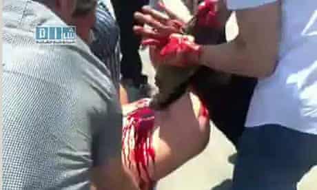 Shot Syrian protester in footage from the Sham SNN