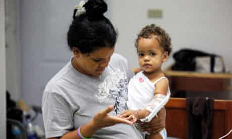 A baby with cholera symptoms in Santo Domingo