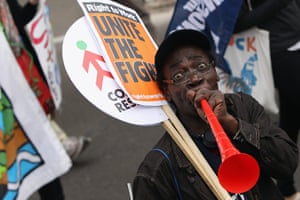 National strikes: Public sector workers take part in a march