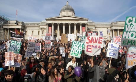 Students protest against tuition fees, London, November 2010