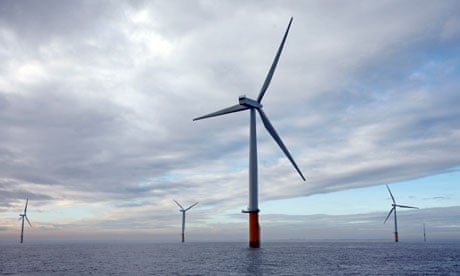 Wind turbines off the coast of north Lincolnshire