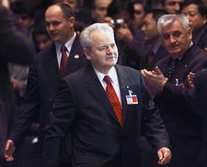 Yugoslavia war crimes: Yugoslav President Slobdan Milosevic arrives at the 4th congress