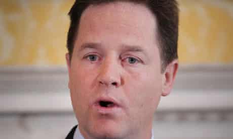 Nick Clegg speaking at Admiralty House