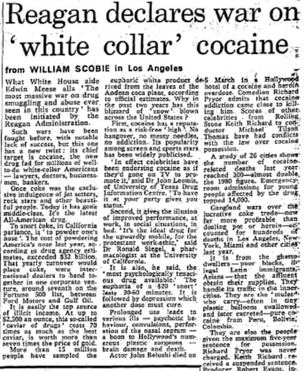 Reagan, cocaine
