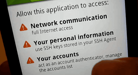 User installs Android app that requires access to the user's SSH keys