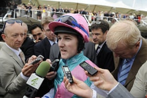 Glorious Goodwood: Tom Queally is interviewed by the media following his victory