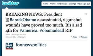 fox news s hacked twitter feed declares obama dead news the guardian