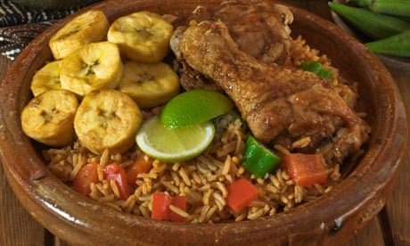 Jollof rice and fried chicken West Africa Food
