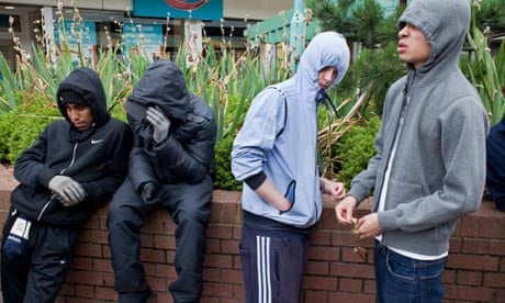 Riots aftermath.
Youths gather in the centre of West Bromwich