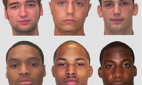 Mugshots illustrating facial features of different races