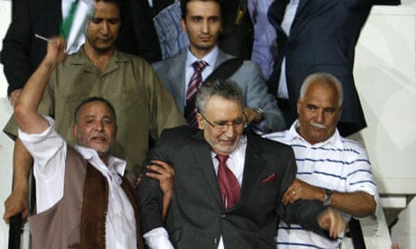 Megrahi is greeted on his return to Libya in August 2009.