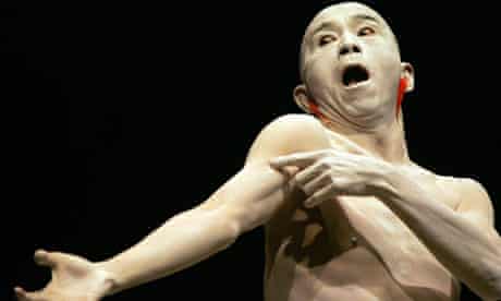 A butoh dancer performs